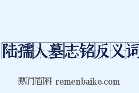 陆孺人墓志铭反义词是什么意思的图片